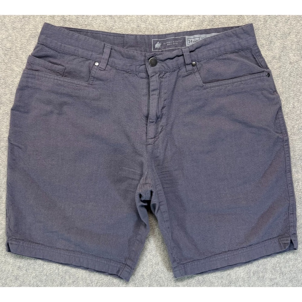 Woolly Mens Longhaul Shorts Charcoal Merino Wool Stretch Outdoor 5 Pocket 34W